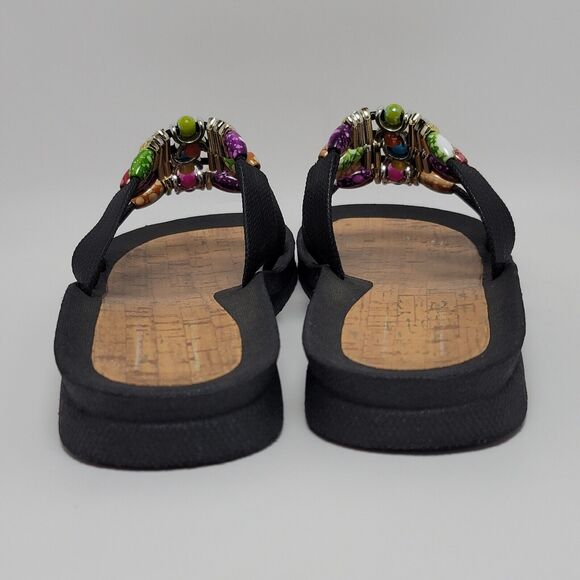 Grandco Women's Multicolor Bead Classic Cork Rubber Slides Sandals Size 9 - Picture 5 of 14